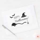 bezem, heks Pet, vleermuizen en spin halloween Rechthoekige Sticker (Envelop)