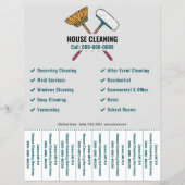 Bezem & Huisreiniging Afscheur stroken Flyer (Voorkant)