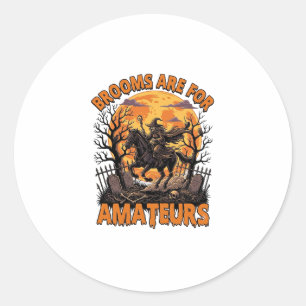 Bezem Is Amateurs Halloween Heksen Paard Maan Gra Ronde Sticker