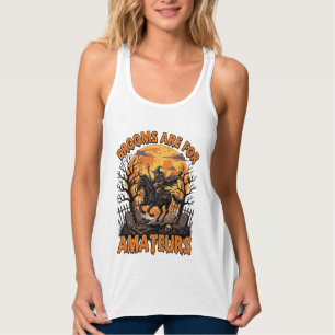 Bezem Is Amateurs Halloween Heksen Paard Maan Gra Tanktop