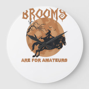 Bezem Is Voor Amateurs Paardrijden Halloween Grote Klok