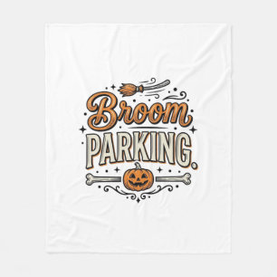 Bezem parkeren Halloween Vintage Heks Vector Ontwe Fleece Deken
