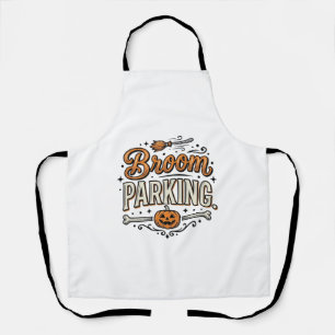 Bezem parkeren Halloween Vintage Heks Vector Ontwe Schort