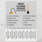 Bezem, Stofzuiger Huis Schoonmaken Afscheur stroke Flyer (Voorkant)