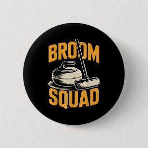 Bezem Team Ijs Vegen Steen Glijden Curling Ronde Button 5,7 Cm