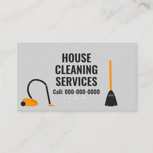 Bezem & Vacuum - Huis schoonmaakdiensten Visitekaartje (Voorkant)