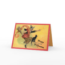 Bezem vliegende kat en heks