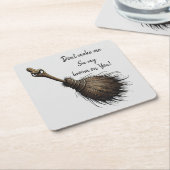 Bezem voor heksen kartonnen onderzetters (Schuin)