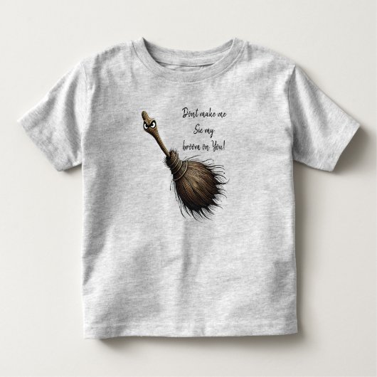 Bezem voor heksen kinder shirts (Voorkant)