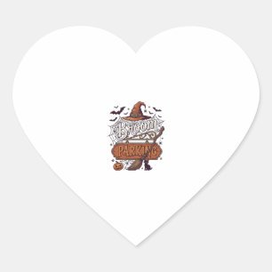 Bezemparkeer Halloween Heksenhoed Bezemsteel Zwart Hart Sticker
