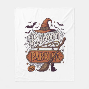 Bezemparkeerplaats Halloween Heksenhoed Bezemsteel Fleece Deken