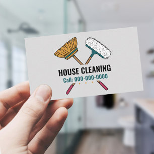 Bezems & Huis schoonmaakdiensten Visitekaartje