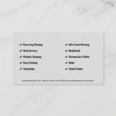 Bezems & Huis schoonmaakdiensten Visitekaartje (Achterkant)