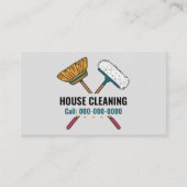 Bezems & Huis schoonmaakdiensten Visitekaartje (Voorkant)