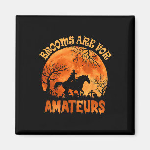 bezems zijn voor amateurs Halloween Horse RI Magneet