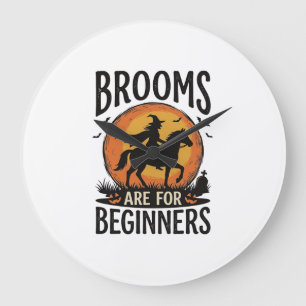 Bezemstelen zijn voor beginners Vintage Halloween Grote Klok