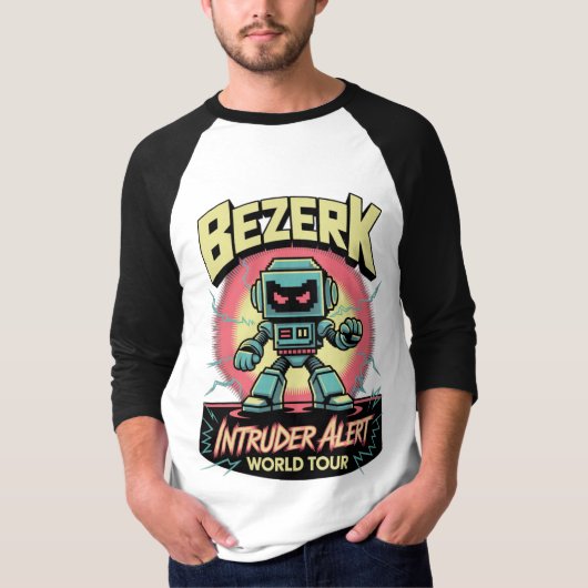 Bezerk Intruder Alert World Tour Retro Arcade  T-shirt (Voorkant)