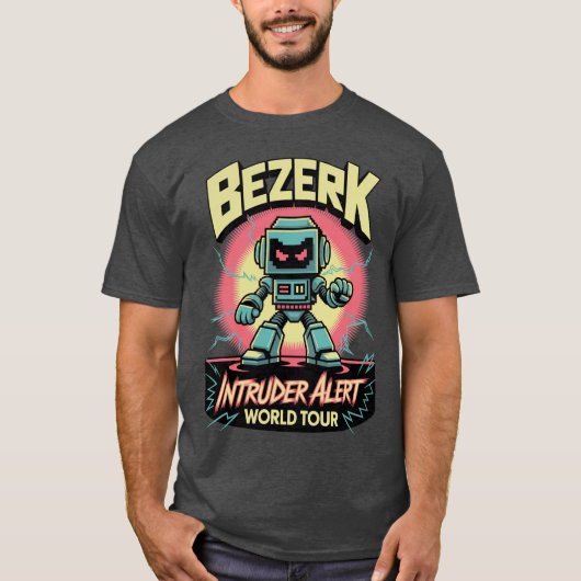 Bezerk Intruder Alert World Tour Retro Arcade  T-shirt (Voorkant)