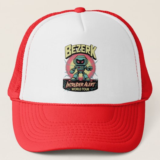 Bezerk Intruder Alert World Tour Retro Arcade  Trucker Pet (Voorkant)