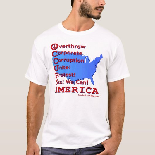 Bezet Amerika! T-shirt (Voorkant)