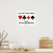 Bezet je denkwijze om dubbele brugkaarten te spele poster (Keuken)