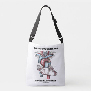 Bezet je hart met Happiness Anatomy Humor Crossbody Tas
