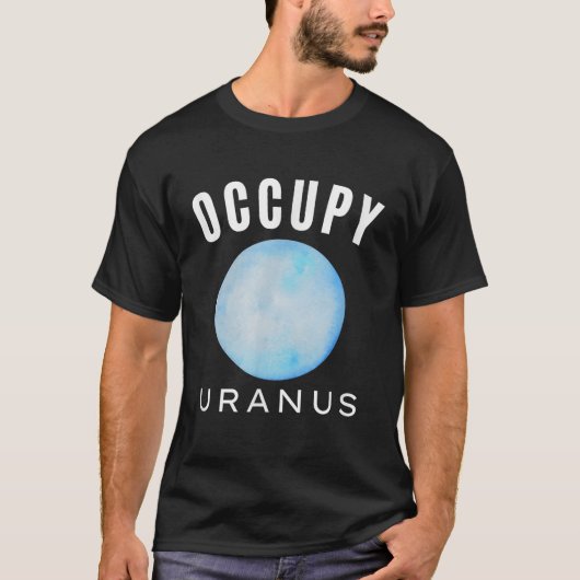 Bezet Uranus Art Planet Uranus Zonnestelsel Ruimte T-shirt (Voorkant)