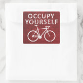 Bezet uzelf vierkante sticker (Tas)