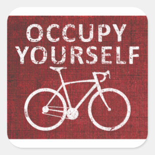 Bezet uzelf vierkante sticker