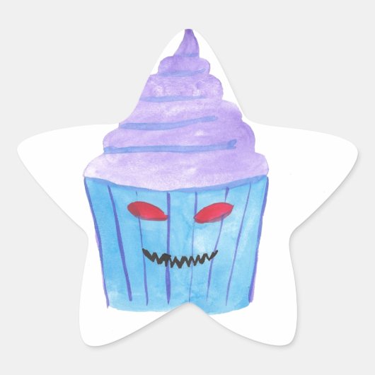 bezeten cupcake ster sticker (Voorkant)
