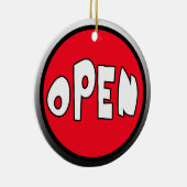 Bezette of open omkeerbare deurschakelaar keramisch ornament (Rechts)