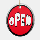 Bezette of open omkeerbare deurschakelaar keramisch ornament (Links)