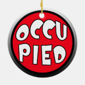 Bezette of open omkeerbare deurschakelaar keramisch ornament (Achterkant)