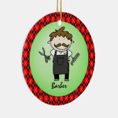 Bezettingsbarber Kerstmis op persoonlijke titel Keramisch Ornament (Rechts)