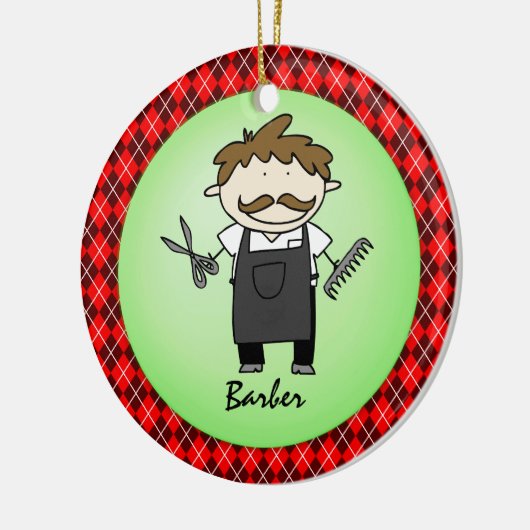 Bezettingsbarber Kerstmis op persoonlijke titel Keramisch Ornament (Links)