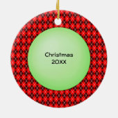 Bezettingsbarber Kerstmis op persoonlijke titel Keramisch Ornament (Achterkant)