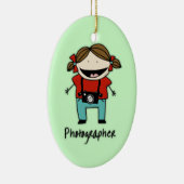 Bezettingsfotograaf Vrouw Aangepast aangepast Keramisch Ornament (Rechts)