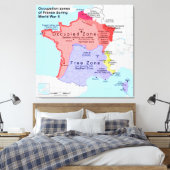 Bezettingsgebieden van Frankrijk tijdens de Tweede Canvas Afdruk (Insitu (Slaapkamer))