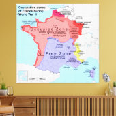 Bezettingsgebieden van Frankrijk tijdens de Tweede Canvas Afdruk (Insitu (Woonkamer))