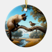 Bezienswaardige Siamese Kat Aandenken Keramisch Ornament (Voorkant)