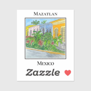 Bezienswaardige straten van de oude stad Mazatlan Sticker