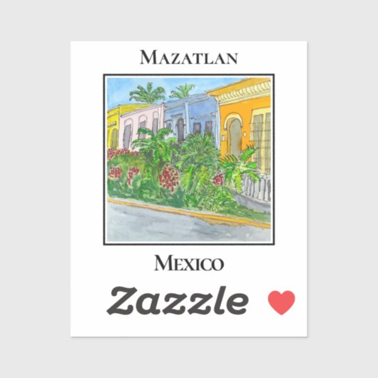 Bezienswaardige straten van de oude stad Mazatlan Sticker (Vel)