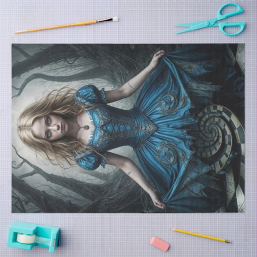 Bezienswaardigheden Alice in Wonderland Dark Decou Tissuepapier (Craft)