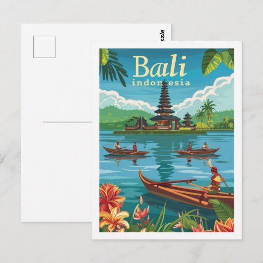 Bezienswaardigheden Bali Indonesia  Famous Travel  Briefkaart (Voorkant / Achterkant)