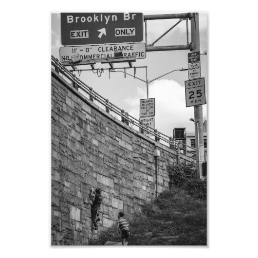 Bezienswaardigheden: Brooklyn Bridge Foto Afdruk (Voorkant)