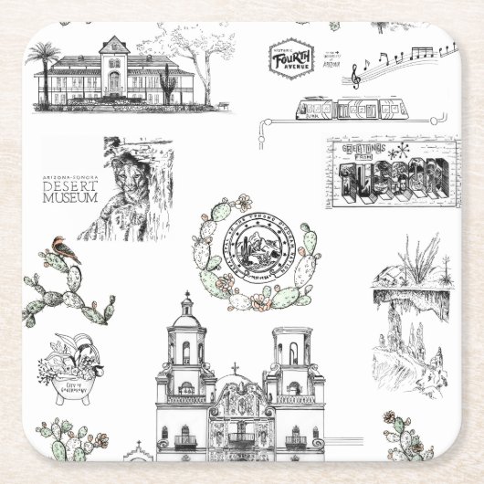 Bezienswaardigheden in Arizona Onderzetters (Voorkant)