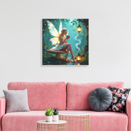 Bezienswaardigheden in Enchanted Forest Drink Coff Canvas Afdruk (Insitu (Woonkamer))