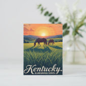 Bezienswaardigheden in Lexington Kentucky Sunset Briefkaart (Staand voorkant)