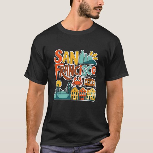 Bezienswaardigheden in San Francisco, Golden Gate  T-shirt (Voorkant)