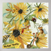 Bezienswaardigheden in Sunflower Field Poster (Voorkant)